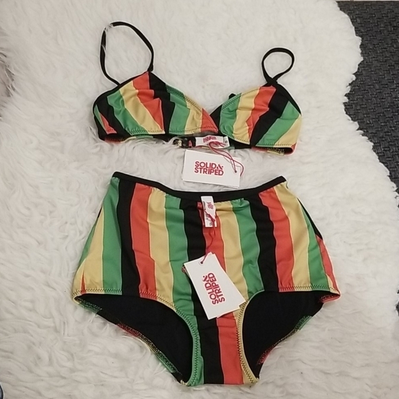 💕SOLID & STRIPED💕 Brigitte Bikini Jamaica Stripe - Picture 13 of 16